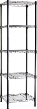 Amazon Basics 5-Shelf Tower Adjustable Storage Shelving Unit for Garage, Rust-Resistant Steel, 150 lbs Per Shelf, 16"W x 16"D x 54"H, Black by AmazonBasics