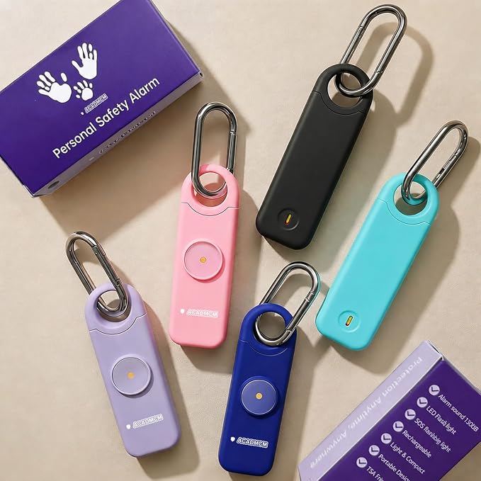 Rechargeable Personal Safety Alarm for Women | 130dB Loud Siren & Strobe Light & Low Battery Notice, Emergency Keychain Alarm for Self Defense (Aqua) - Image 5
