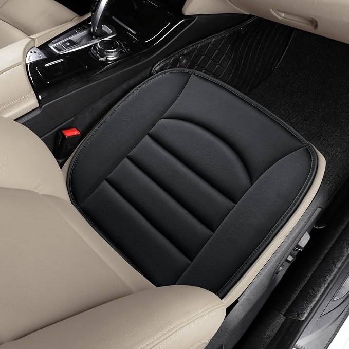 BOPUOVRE Memory Foam Car Seat Cushion Breathable Fabric | Non Slip Gel Universal Fit Car Truck Office Home 19 6x18x1 2 Inch Black - Image 7