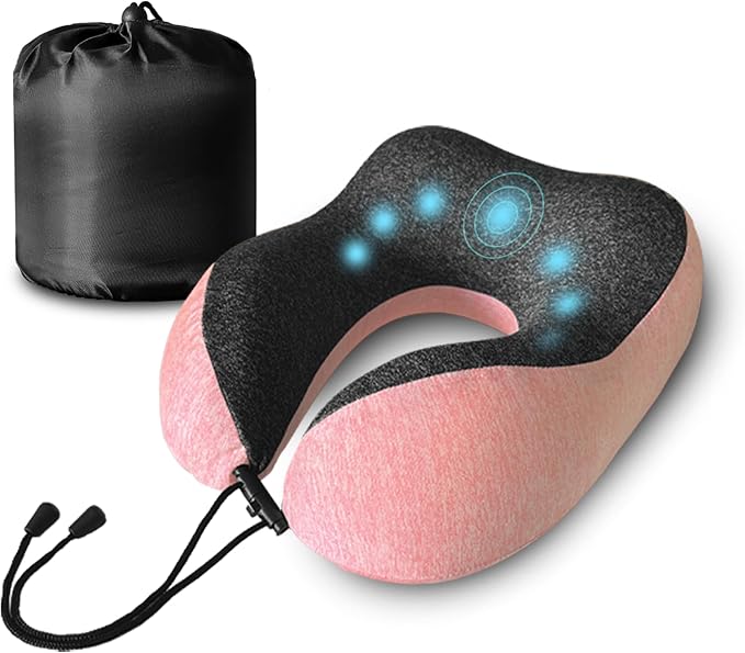 High Fill Memory Foam Travel Neck Pillow - Ergonomic Support for Plane, Car, Home Travel Accessory, Washable Cover - Neck Pillow for Effortless Travel by ODT+UK