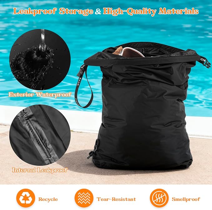 Travel Laundry Bag, Waterproof Compression Bags for Dirty Clothes | Moisture-resistant Vacuum Storage Bag, Space-Saving Laundry Storage Organizer for Cruise, Swimming, Gym - Image 2