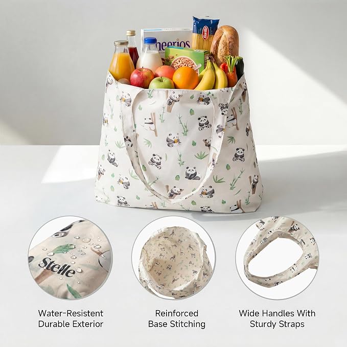 Stelle Lightweight Reusable Grocery Bag with Handles Ripstop Nylon Foldable Tote Shopping Bags for Travel and Groceries - Image 4