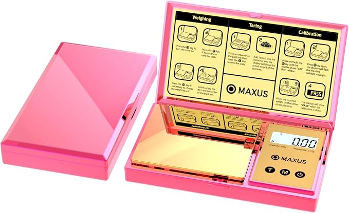 Digital Gram Scale with 200g x 0.01g Capacity | Stylish Pink Plated Shining Cover and Platform, Mini Pocket Scale for Food and Jewelry - Image 9