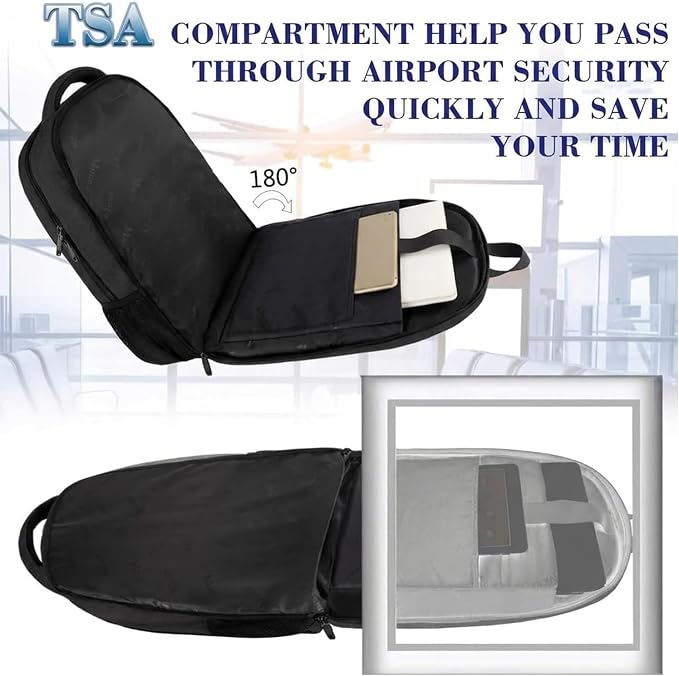 MATEIN 18 Inch Laptop Backpack, Extra Large TSA Friendly Laptop Travel Bag | Anti-Theft, Flight Approved, Business Work & College, Computer Backpack for Women Men, Big Bag with Luggage Strap, Black - Image 4