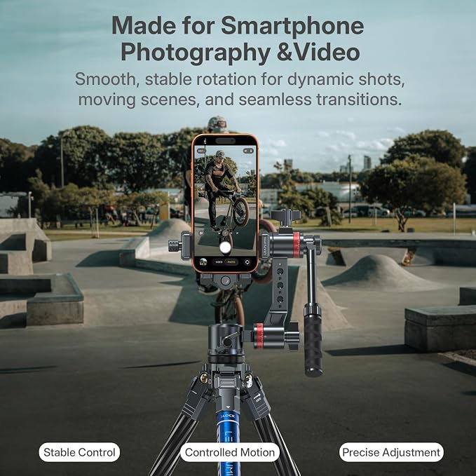 360°Rotating Tripod Phone Holder for Recording, Phone Tripod Mount with Fluid Design suitable for Video Live Streaming Vlogging Rig , Aluminum Phone Mount Compatible with iPhone 17/16/15/14 Pro - Image 2