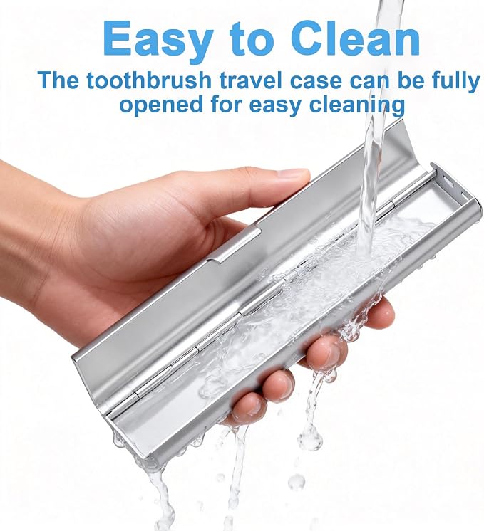 Portable Toothbrush Travel Case: Breathable & Dirt-Proof Hotel Camping Outdoor - Aluminum for Storage Recyclable Traveler (1, Silver) - Image 7