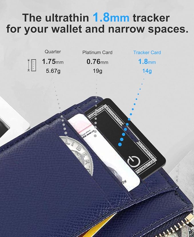 Wallet Tracker Card, for Apple Find My Ultra Thin and Rechargeable Tracker Tags Bluetooth Wallet Finder IP68 Waterproof Tracker Item Finder for Keys, Bags, Passport [Apple MFi Certified] - Image 7