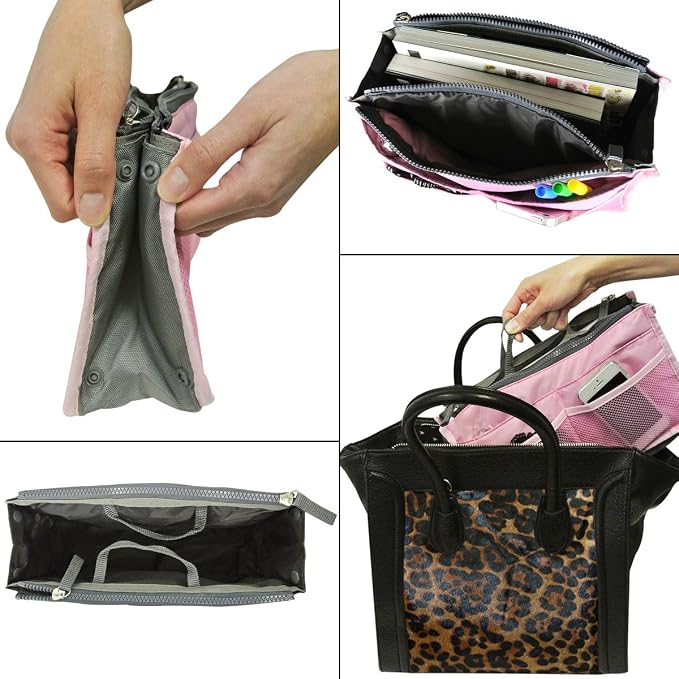 Bag Organizer Purse Insert Handbag Organizer Travel Bag, Blue - Image 5