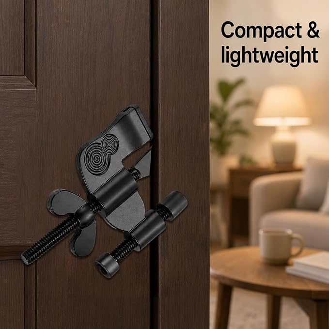 Portable Door Lock for Travel, Heavy Duty Metal Hotel Door Lock, Anti-Theft Door Jammer Security Door Lock for Travelers, Apartment, Bedroom, Vacation Rental Safety，Tool-Free Installation - Image 5