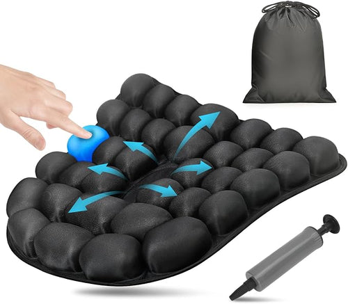 Airplane Seat Cushion for Long Flights, Inflatable & Portable Travel Cushion for Tailbone Pain Relief, Pressure Relief Car Seat Cushion for Office Chair and Wheelchair Use by Pewfugu