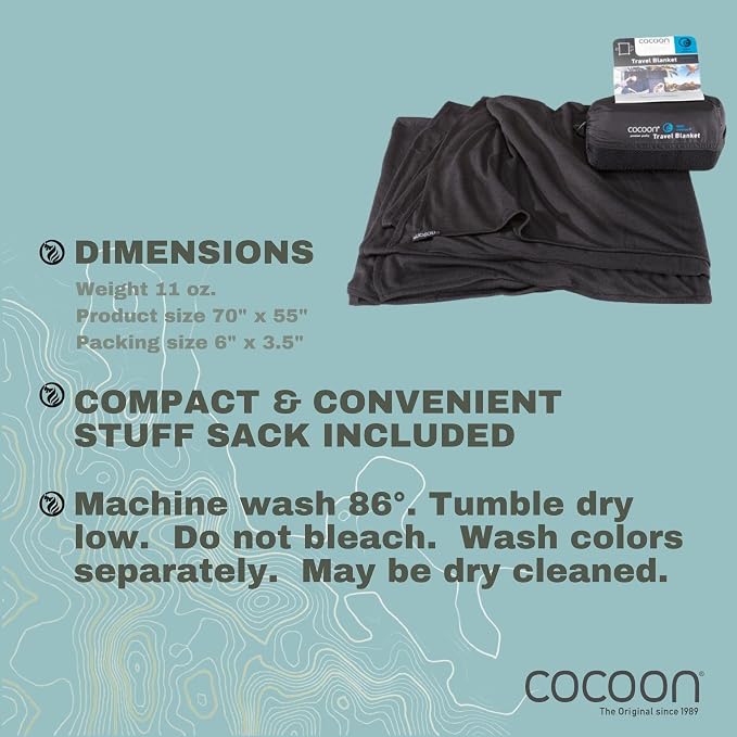 COCOON - Premium - Coolmax - Travel Blanket - Black - Image 7
