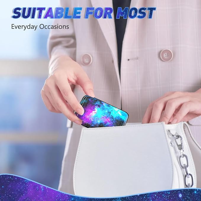 ToLuLu Credit Card Holder Slim Mini RFID Small Aluminum Card Wallet Galaxy | Blocking Metal Business Card Case, RFID Blocking Front Pocket Wallet Hard Case CC Holder for Men Women, Nebula - Image 7