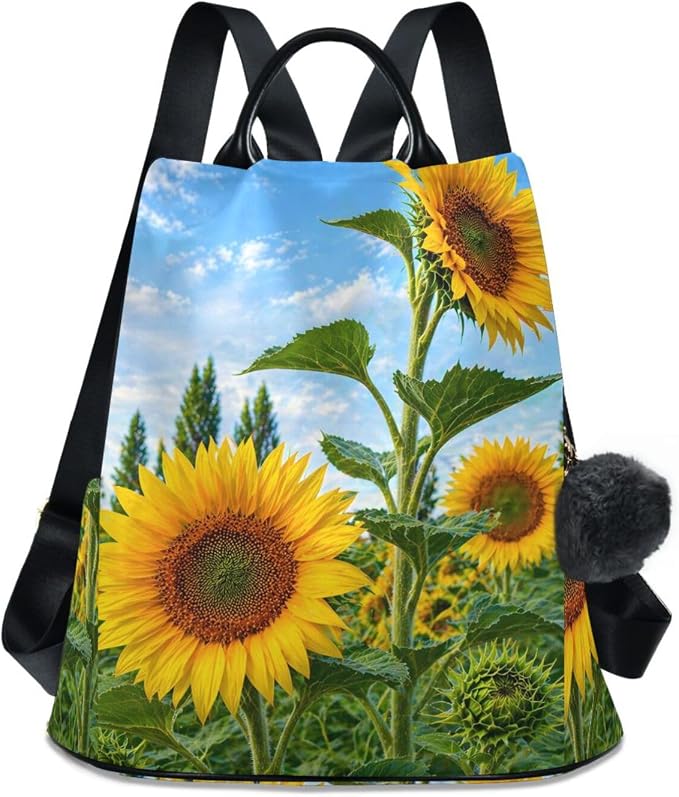 ALAZA Summer Sunflower Flowers Floral Backpack Purse for Women Anti Theft Fashion Back Pack Shoulder Bag by ALAZA