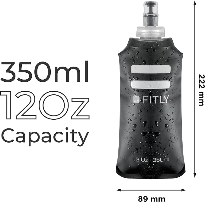FITLY Soft Flask - Shrink As You Drink Soft Water Bottle for Hydration Pack - Folding Water Bottle Ideal for Running, Hiking, Cycling, Climbing & Rigorous Activity - Image 4