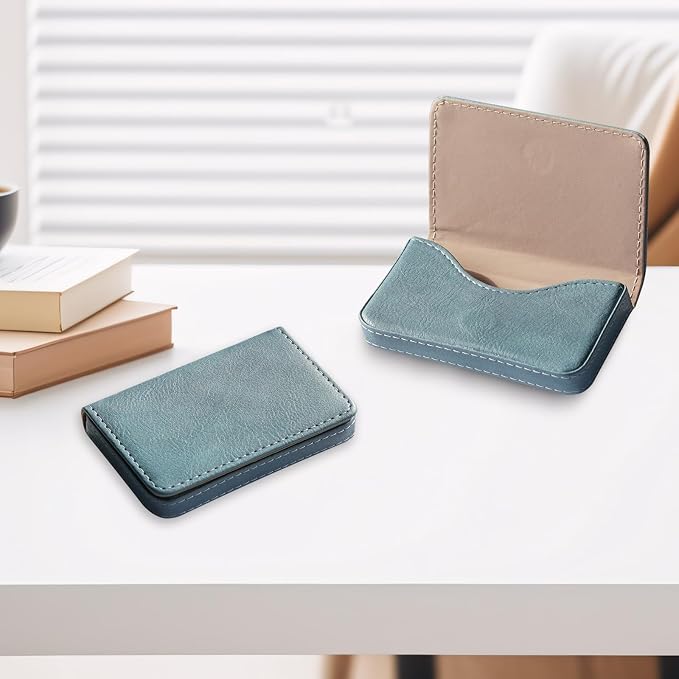 RFID Blocking Wallet - Minimalist Leather Business Credit Card Holder (Qyan) - Image 5
