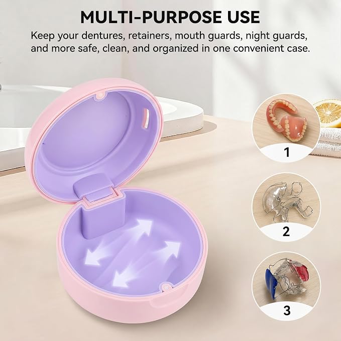 Portable Vent Denture Bath Case Soft Buffer Holder for Travel False Teeth | Safe material, removable silicone pad for hygienic use, multi-scene use, pocket fit for home, journeys & daily oral storage - Image 4