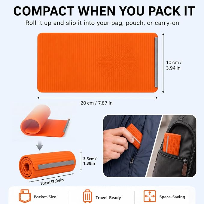 2PCS Portable Foldable Silicone Aluminum Phone Holder, Orange&Black | 2026 New Flexible Silicone Phone Stand, Adjustable Non-Slip Airplane Phone Holder for Tablet, Travel, Office Desk, Treadmill - Image 4