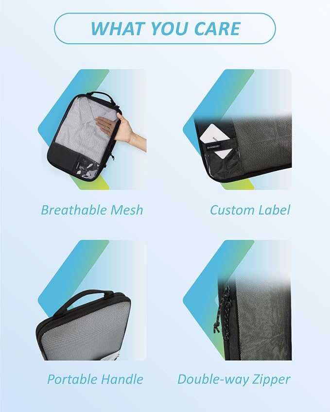 BAGSMART Compression Packing Cubes for Travel Essentials | 14 Set /6 Set /4 Set/2 Set, Lightweight, Durable - Image 4