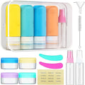 16 Pack Travel Bottles for Toiletries, Silicone TSA Approved-Containers for Toiletries, 3oz Silicone Travel Bottles Set Leak Proof Refillable Liquid, Shampoo and Conditioner Travel Toiletry Bottles by Amphism