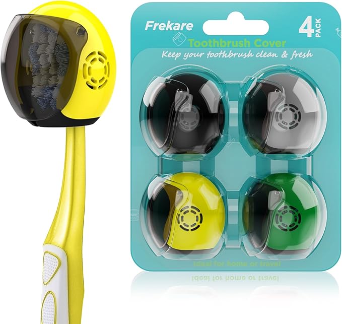 Frekare Toothbrush Covers Caps Brush Pod Case Protector For Travel 4 pack | Toothbrush Case Protector Fits Most Manual and Electric Tooth Brushes For Bathrooms Household by Frekare