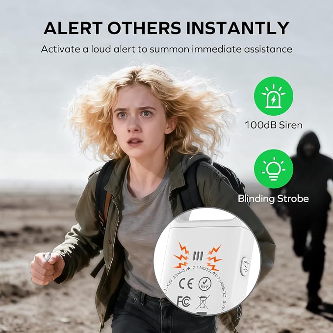 Momax Key Finder Tracker Tag – Smart Personal Alarm Rechargeable Tracking Device with SOS Alert & LED Strobe, Find My (iOS Only), Anti-Lost Tags with Keychain, Travel Gadget for Women, Girls, White - Image 3