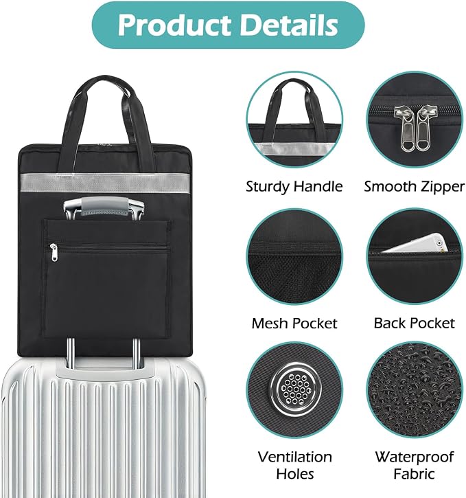 Shoe Bags for Travel, Travel Shoe Bags for Packing, Portable Storage Bag | Shoe Bags with Handle, Water-resistant, Ventilation Holes, Travel Luggage Shoe Bag for Women Men Holds 6 Pair of Shoes - Image 4