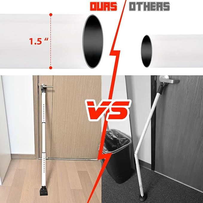Door Security Bar Adjustable Door Jammer Door Stopper | Sliding Door Security Bar Barricad 2 in 1 Heavy Duty Window Security for Home Patio Door Apartment Travel Hotel Dorm - Image 4