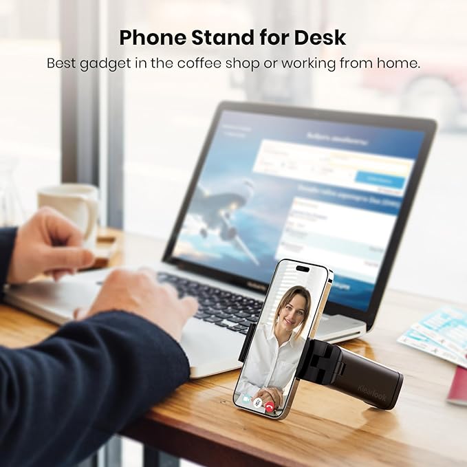 Klearlook Airplane Phone Holder, Universal Travel Essentials Phone Mount for Flight with 360° Rotation, Handsfree Pocket Size Phone Stand, Travel Must Haves for Flying, Tray Table, Desk - Image 4