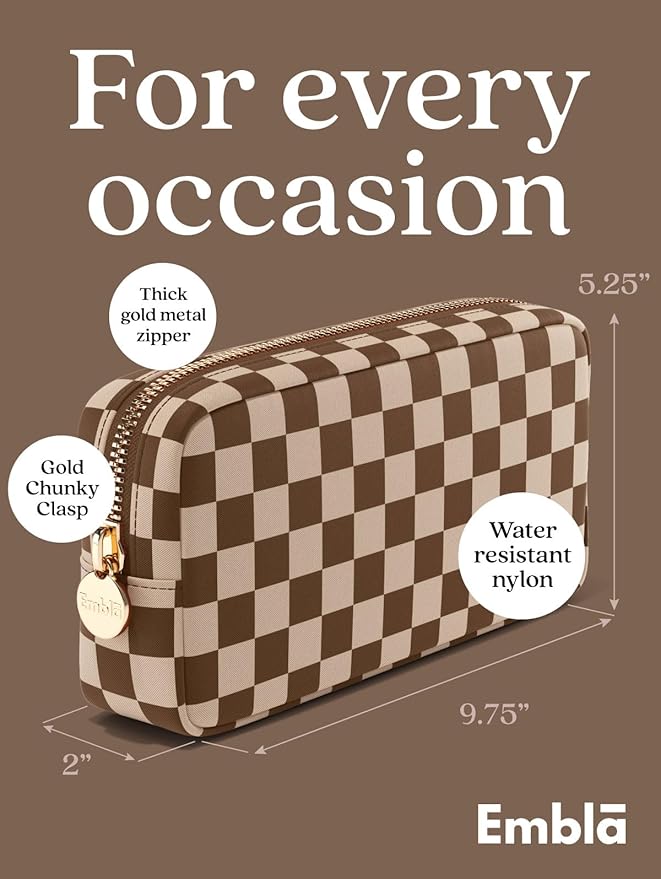 Makeup Bag for Women, Travel Cosmetic Organizer, Waterproof Toiletry Pouch | Small Nylon Cosmetic Bag with Zipper, Water-Resistant Beauty Pouch for Purse, Travel Essentials, Make up Case - Image 2