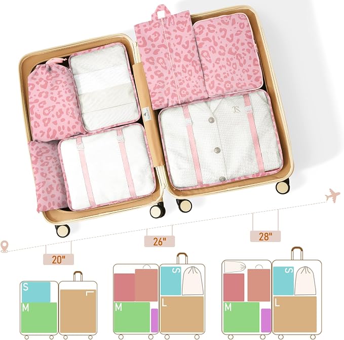 Packing Cubes for Travel - 8 Set Luggage Organizer Bags for Family, Mesh Breathable Packing Cubes for Suitcases Durable Travel Essentials Bags Set - Image 2