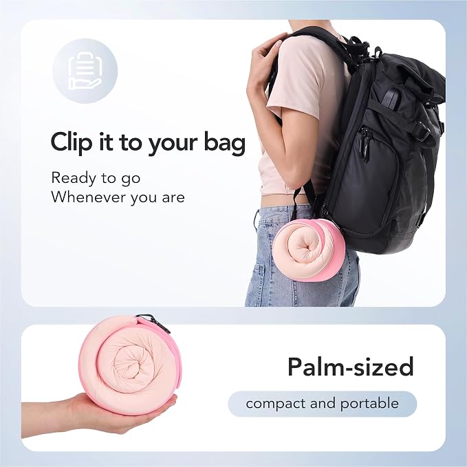 KPNEOL Travel Pillow, 100% Pure Memory Foam Travel Neck Pillow Airplane Neck Support Ergonomic Design for Traveling Suitable for Airplanes (Cool Pink, Standard, C-Shape) - Image 5