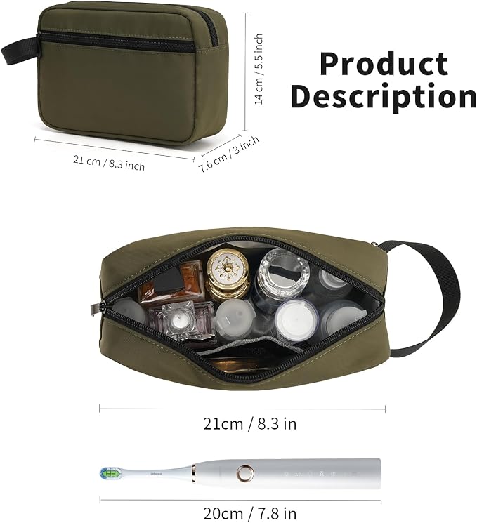 Travel Toiletry Bag for Men & Women, Hanging Cosmetic Organizer | Water-Resistant Fabric, Sturdy Handle, Lightweight Dopp Kit – Bathroom Toiletries, Makeup, Shaving, Grooming & Accessories - Image 2