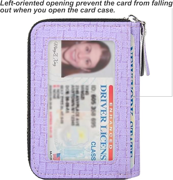 Credit Card Wallet, RFID Card Case Wallet, Zipper Card Cases Holder for Men Women, RFID Blocking, KeyChain Wallet, Compact Size Card Organizer Case for Women - Image 2