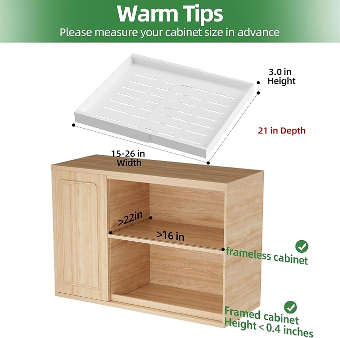 PAKETA 4 Pack Expandable Pull Out Cabinet Organizer,21" Deep | Pull Out Drawers for Cabinets with width from 15" to 26",Sliding Drawers for Cabinets with Upgrade 3 Slide Rails,hold 65 lbs - Image 2