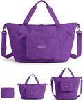 BAGSMART Foldable Travel Bag, 37L Expandable Personal Item Bag, Purple | Airline Approved Personal Carry-on Size, Fits Under-seat, Trolley Sleeve, Backup Bag for Travel, Vacation, Overnight by BAGSMART