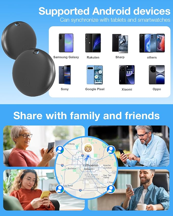 Air Tags for Android,Air Tags-4 Pack Android,2 Year Battery Life,Air Tracker Tags with 4 Case,Google Find Trackers for Google'S Find Hub App,IP65 Waterproof Luggage Tracker for Keys - Image 6