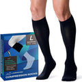 Compression Socks for Women and Men, 15-20mmHg Knee High Support Socks, Lightweight Breathable Travel and Running Socks for Flying, Training, Work and Daily Wear, S-L, 1 Pair by LANDWOVEN-SpeedRunner