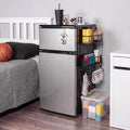 Vercraft 3 Tier Magnetic Dorm Fridge Organizer Heavy Duty 66lbs over Dorm Fridge Shelf Essentials Paper Towel Holder with Sliding Basket Hook Side of Fridges Storage Rack Space Saving Kitchen(Black) by Vercraft