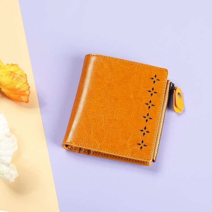 Ultra Thin Small Compact Leather Womens Girls Wallets RFID Blocking Credit Card Holder for Women - Image 7