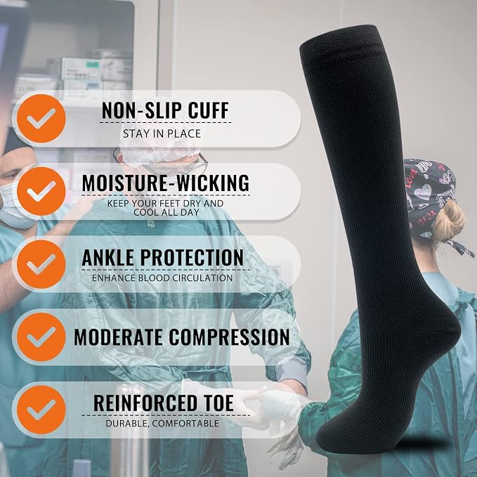 fenglaoda Compression Socks for Women Men 3 Pairs Graduated Compression Support Circulation Socks for Nurses - Image 4