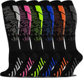5/6 Pairs Graduated Compression Socks for Women&Men 20-30mmhg Knee High Socks Travel Hiking Running Stocking by HiClasmix