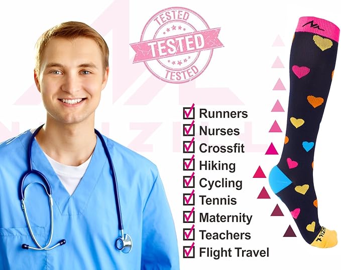 NEWZILL Medical Compression Socks for Women & Men, 20-30 mmHg Knee-High Support for Circulation, All-Day Comfort for Work Travel Running Cycling and Fitness - Image 8