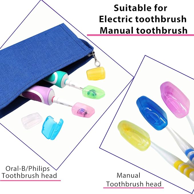 Toothbrush Travel Case for Oral B/Oral-B Pro 1000 1500 5000 7000 & Philips Sonicare 4100 1100 5300 5100 6100/iO Electric Toothbrush, Hard Protective Storage Bag (Pink case with toothbrush cap) - Image 6