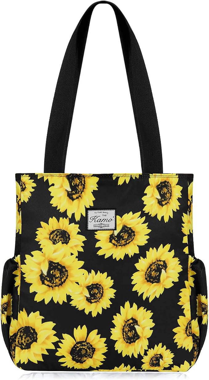 KAMO Floral Tote Bag - Waterproof Lightweight Handbags Travel Shoulder Bag for Hiking Yoga Gym Swimming Travel Beach by KAMO