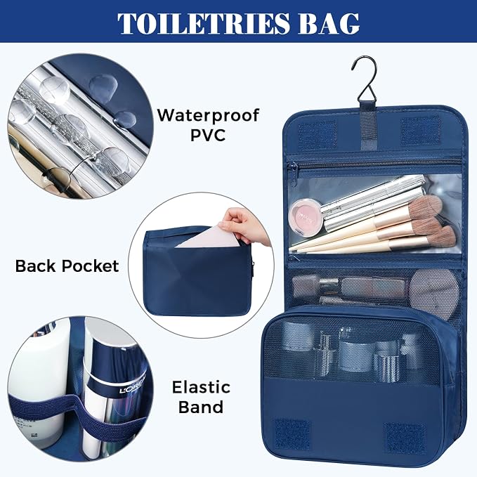 BAGAIL 4 Set/6 Set/8 Set Compression Packing Cubes Travel Accessories Expandable Packing Organizers(HalfMesh,8-Navy) - Image 8
