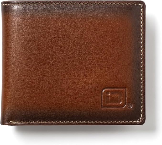 ID Stronghold Extra Capacity Bifold Wallet for Men - RFID Blocking Genuine Leather Wallet (Antiqued Brown) by IDStronghold