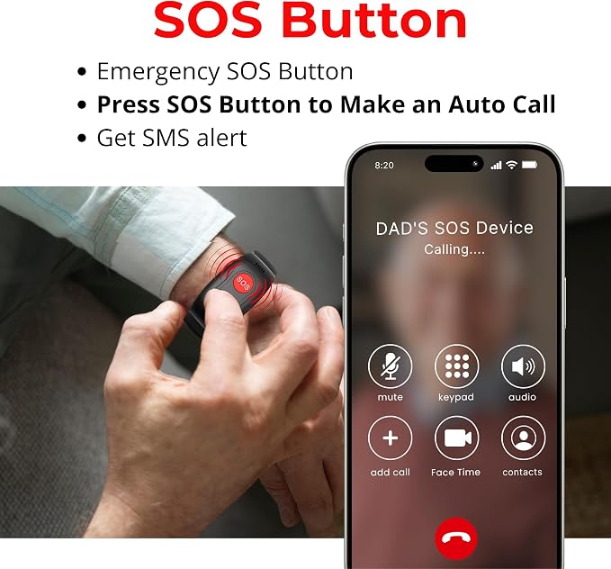 SOS Wristband for Seniors with Fall Detection — Alerts Go Direct to Family, No Call Center | One-Button Simplicity, GPS Tracking, Geofencing, 2-Way Calling, Waterproof Medical Alert - Image 6
