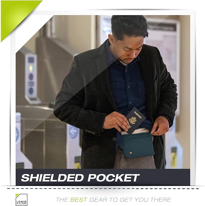 Lewis N. Clark Travel Money Belt Pouch, Slim RFID Blocking Anti Theft Waist Stash Pouches for Cash, Cards and Passport Holder - Image 3