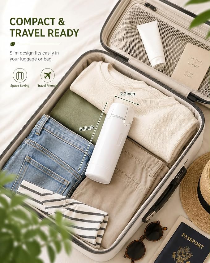 White 4 in 1 Travel Dispenser for Toiletries, TSA Approved Leak Proof Refillable Travel Bottles for Shampoo, Conditioner, Lotion & Soap, Portable Travel-Size Container Accessories for Women & Men - Image 5