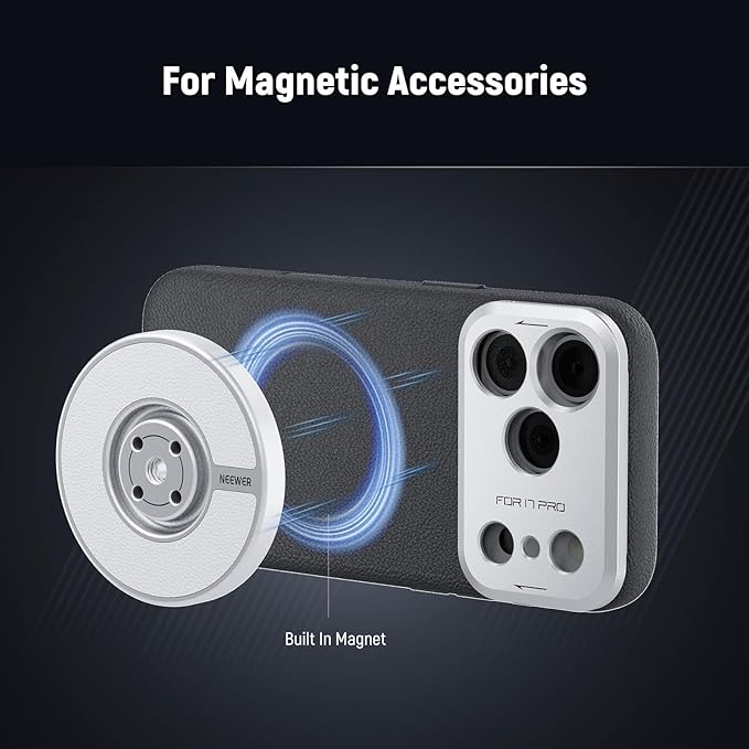 NEEWER Phone Case for 17 Pro, Modular Protective TPU/PC Phone Cover with 67mm Thread Filter Ring, 17mm Lens Backplate, T Mount Lens Adapter Compatible with Moment MagSafe iPhone 17 Pro, PA133 - Image 5